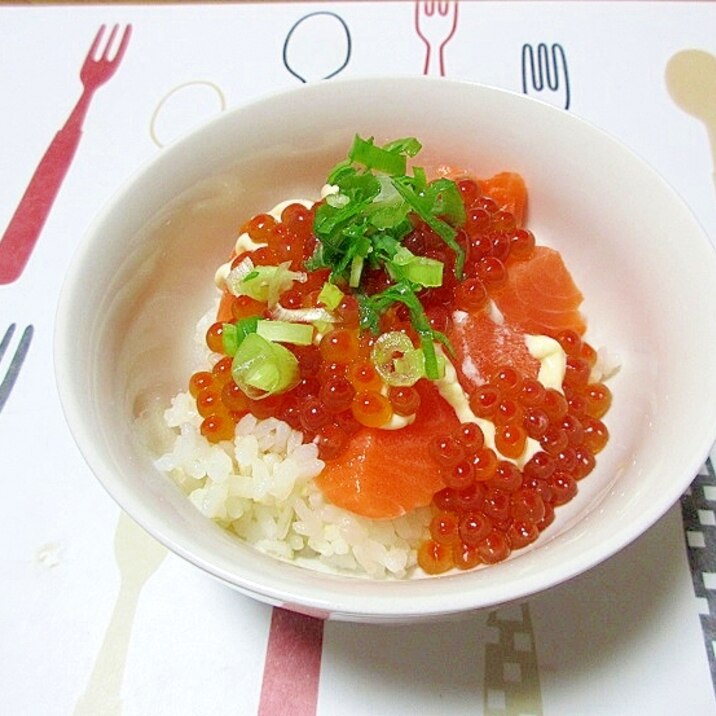 簡単！超ウマ！！サーモンといくら親子丼♪